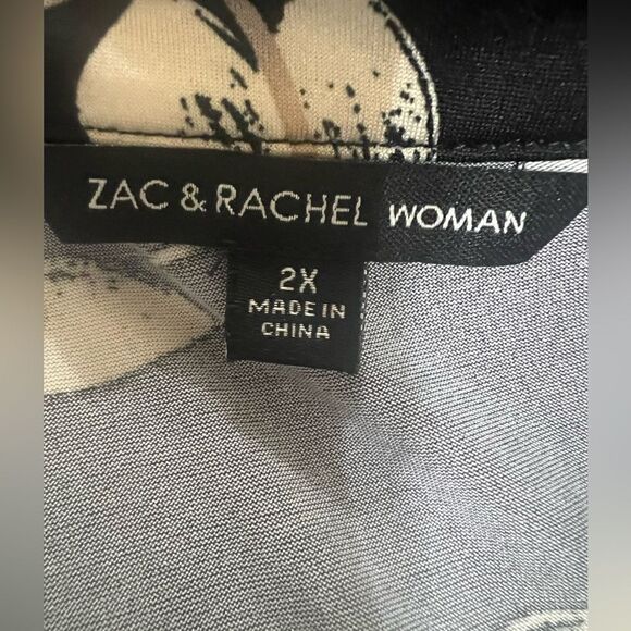 4/$25 Zac & Rachel pop over blouse size 2X floral long sleeve office casual New - Picture 4 of 9